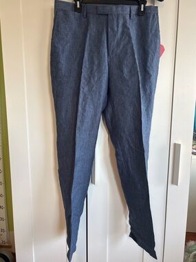 SOLD!!! Banana Republic Men’s Blue Linen Slim Fit Dress Pants, 34x32
